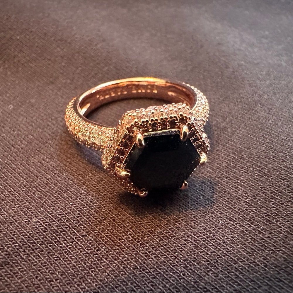 🖤 Sparkling Perfection – Black Onyx CZ Ring 🖤
